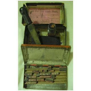 Indian Rubber Stamp Set With Stamper and Ink Pad