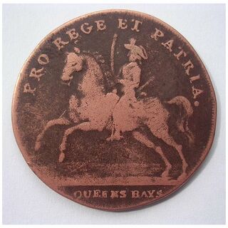 1793 British Military Token 'Queens Bays - Norwich Barracks'