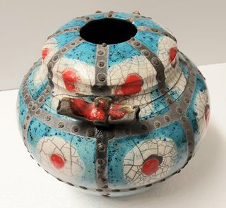Gorgeous RAKU POTTERY Vase by Sergio Naduville
